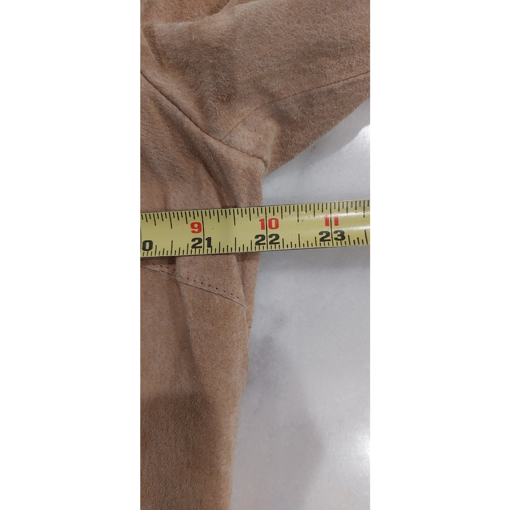 Faded Glory Vtg Large (12-14) Genuine Suede Leather Tie Front Jacket Tan‎ NWT - Picture 11 of 13